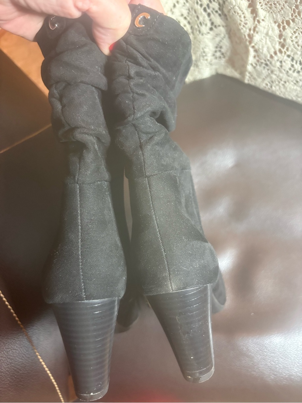 Circus by Sam Edelman, black suede Slouch Boots- Women size 6